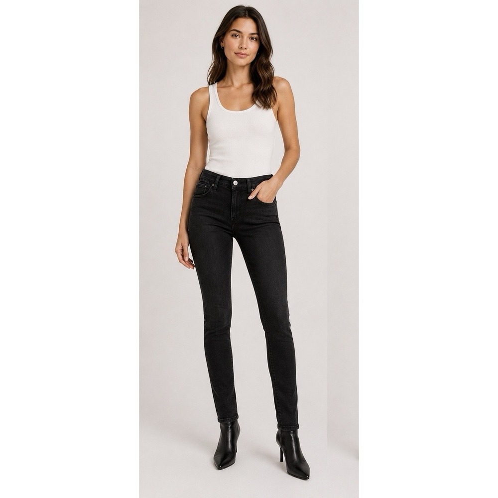 Rag &‎ Bone Skinny Jeans Womens 25 Black Rae Dark Wash Stretch Denim 30 Inseam